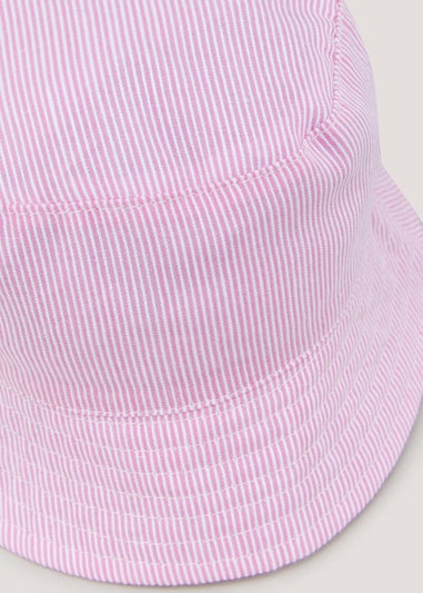 Girls Pink Stripe Bucket Hat (Newborn-24mths)