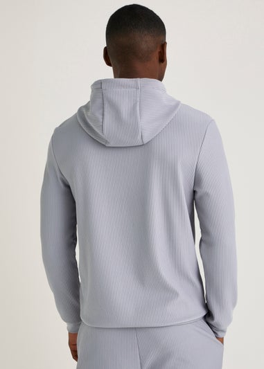 T&W Grey Ribbed Hoodie