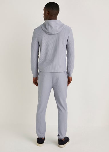 T&W Grey Ribbed Seam Front Joggers