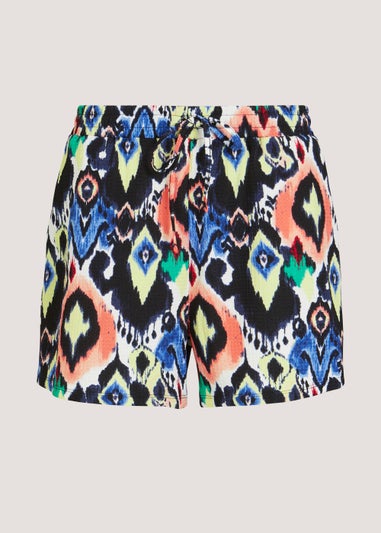 Multicoloured Ikat Print Tie Waist Co-Ord Shorts