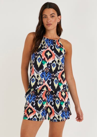 Multicoloured Ikat Print Cami  Co-Ord Top