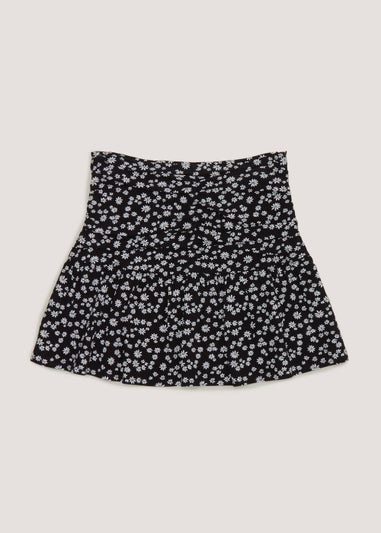 Girls Candy Couture Black Floral Co-Ord Skirt (9-16yrs)