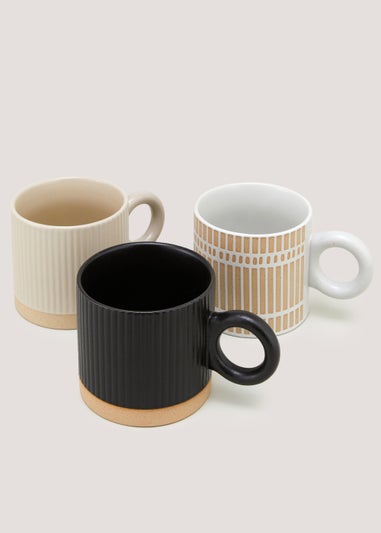 Black Ribbed Mug (9.5cm x 9cm)