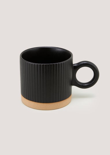 Black Ribbed Mug (9.5cm x 9cm)