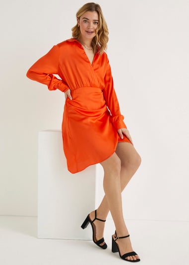 JDY Fifi Orange Long Sleeve Dress