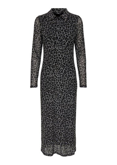 JDY Penelope Black Animal Print Midaxi Dress