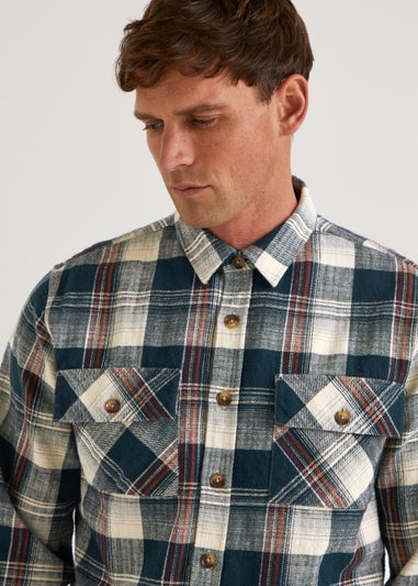 Navy Check Overshirt