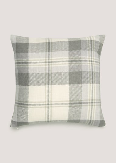 Grey Check Woven Cushion (43cm x 43cm)