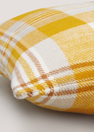 Yellow Woven Check Cushion (43cm x 43cm)