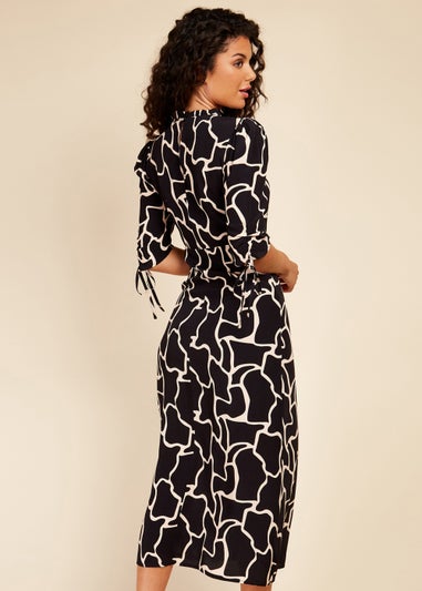 Little Mistress Animal Print Frill Midaxi Dress