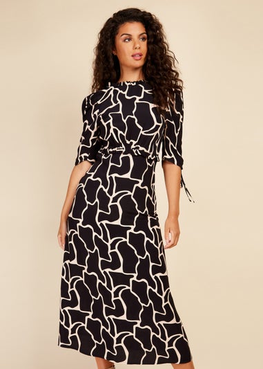 Little Mistress Animal Print Frill Midaxi Dress - Matalan