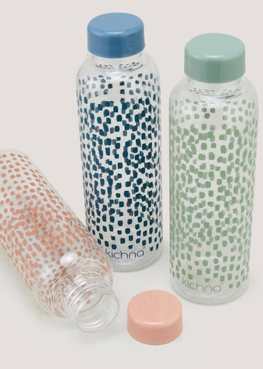 Blue Dash Print Water Bottle (21.5cm x 6.5cm)