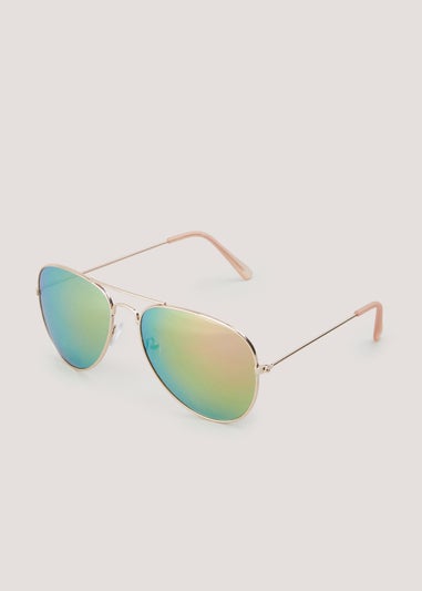 Rose Gold Aviator Sunglasses