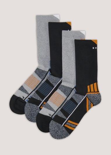 Souluxe 4 Pack Grey Trainer Sports Socks