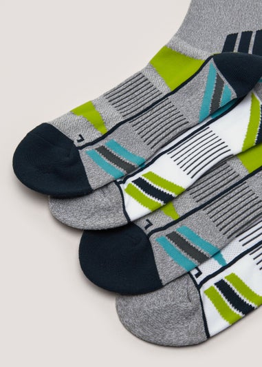 Souluxe 4 Pack Grey Trainer Sports Socks