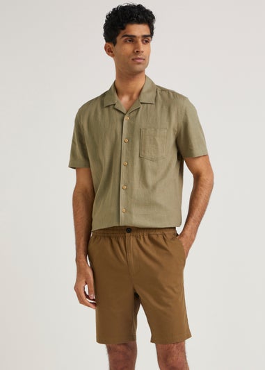 Tan Cotton Shorts
