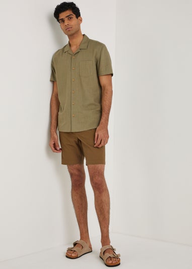 Tan Cotton Shorts