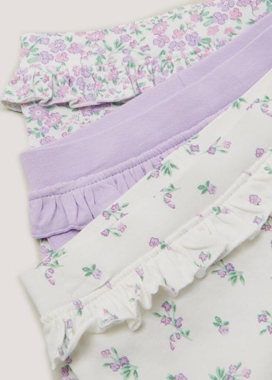 Baby 3 Pack Floral Frill Leggings (Newborn-23mths)