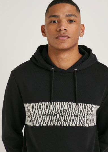 T&W Black Zigzag Tonal Pull-On Hoodie