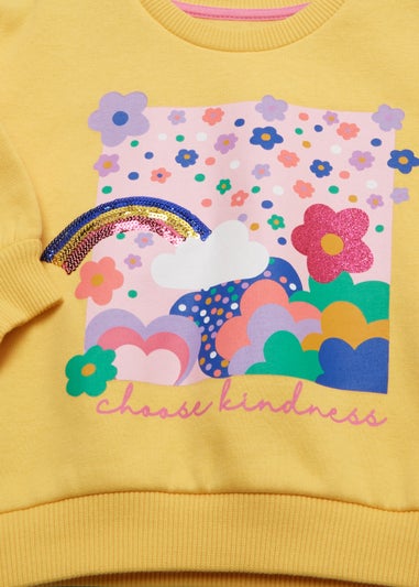 Girls Ochre Rainbow Print Sweatshirt (9mths-6yrs)