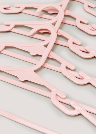 Kids 10 Pack Pink Plastic Hangers (37cm x 21cm)