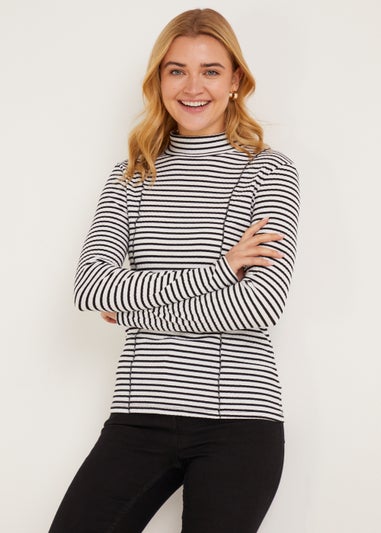 Black & White Stripe Long Sleeve Top