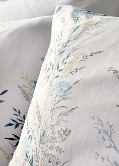 Grey Floral 100% Cotton Reversible Duvet Cover