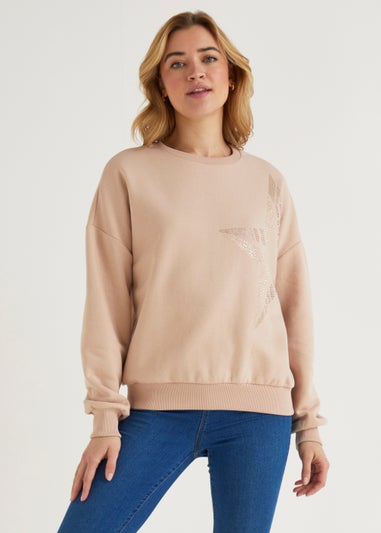 Beige Star Sweatshirt