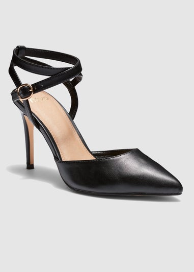 NOVO Black Iggie Ankle Strap Court Shoes