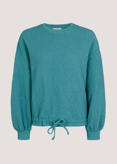 Teal Textured Sweatshirt