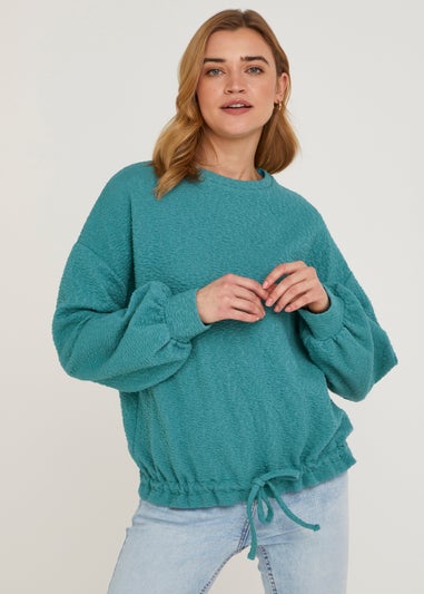 Teal Textured Sweatshirt