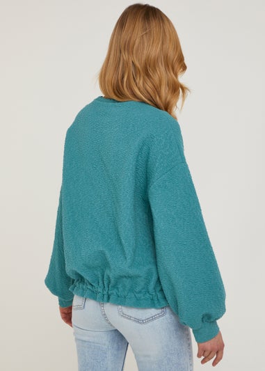 Teal Textured Sweatshirt