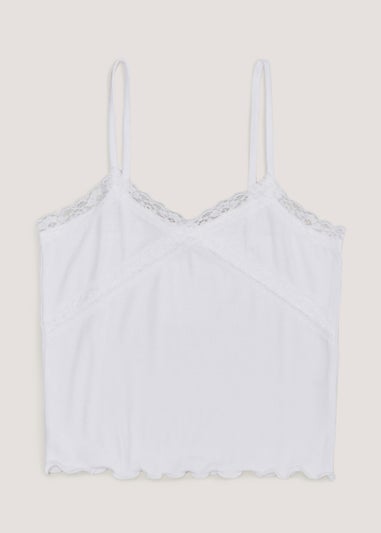 Girls Candy Couture White Lace Cami Top (9-16yrs)