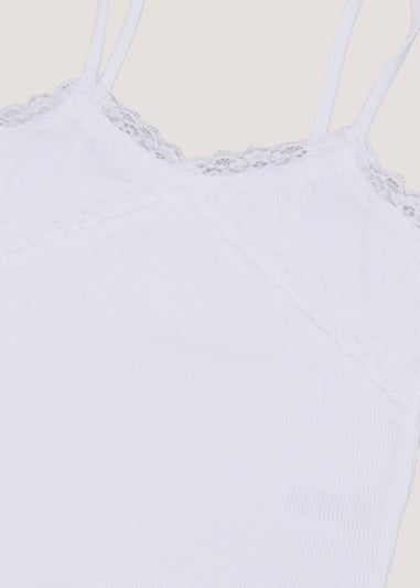 Girls Candy Couture White Lace Cami Top (9-16yrs)