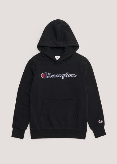 Boys Champion Black Hooded Sweatshirt (Small-XXL)