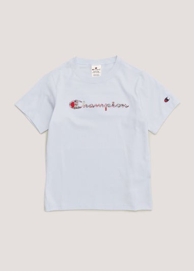 Girls Champion Blue Crew Neck T-Shirt (Small-XXL)