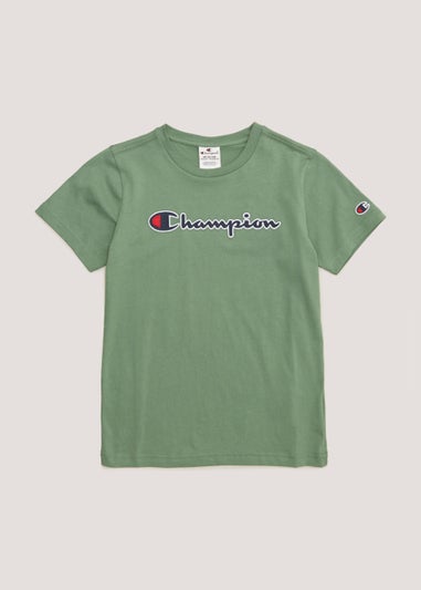 Boys Champion Green Crew Neck T-Shirt (Small-XXL)