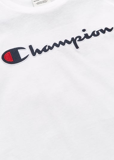 Boys Champion White Crew Neck T-Shirt (Small-XXL)