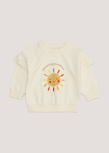 Girls Cream Frill Sweatshirt (9mths-6yrs)