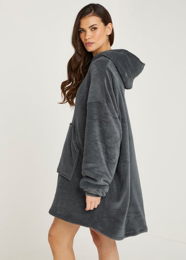 Dark Grey Long Snuggle Hoodie (One Size)