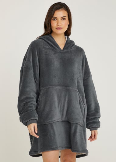 Dark Grey Long Snuggle Hoodie (One Size)