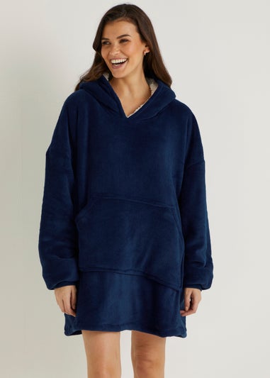 Navy Long Snuggle Hoodie (One Size)