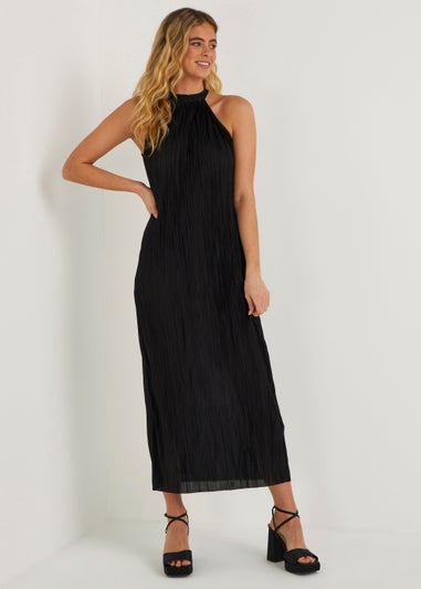 Be Beau Black Plisse Dress