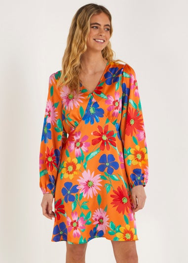 Be Beau Multicoloured Floral Mini Dress - Matalan