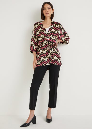 Et Vous Multicoloured Print Satin Kimono