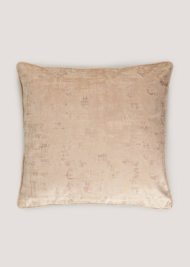 Tan Velvet Foil Cushion (50cm x 50cm)