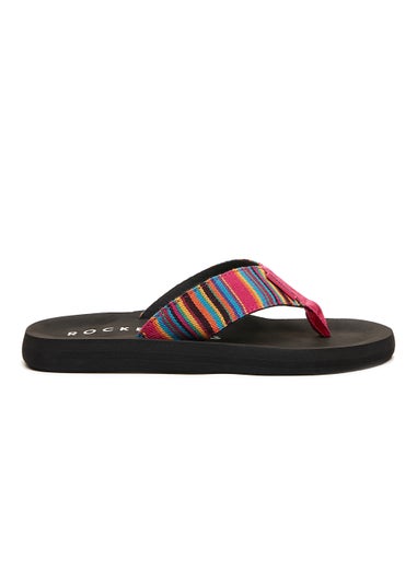 Rocket Dog Adios Pink Stripe Flip Flops