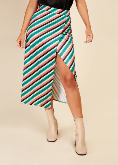 Little Mistress Multicoloured Stripe Midaxi Skirt