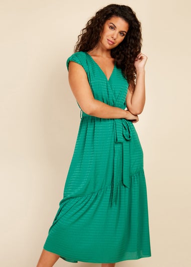 Little Mistress Green Wrap Midaxi Dress