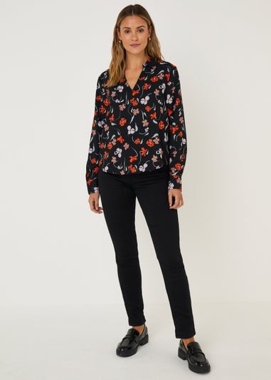 JDY Edith Black Floral Shirt